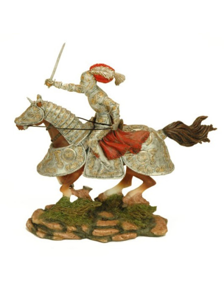 Figura cavaliere medievale a cavallo