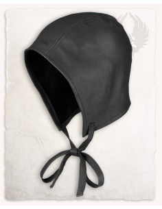 Cappuccio in pelle di agnello modello Martinus, colore nero