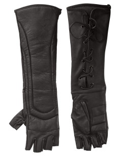 Guanti medievali senza dita in pelle modello Gillian,...