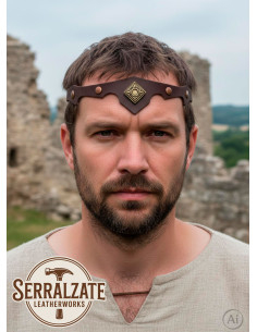 Tiara medievale rombo con foglie, marrone 2