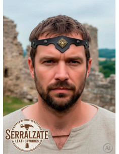 Tiara medievale rombo con foglie, nera 2
