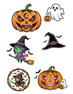Tatuaggio temporaneo a tema Halloween a colori