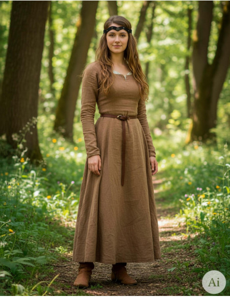 Tiara medievale ruota in pelle, nera