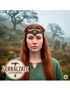 Tiara Celta tempesta in pelle marrone 2