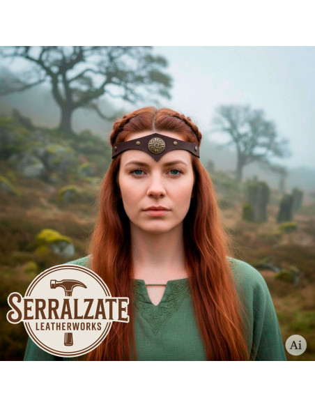 Tiara Celta tempesta in pelle marrone