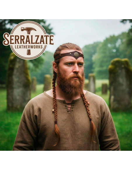 Tiara Celta tempesta in pelle marrone