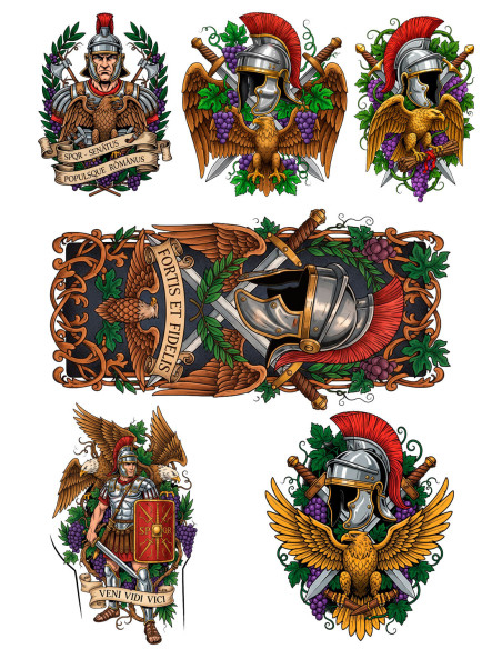 Tatuaggio temporaneo a tema Romano, a...