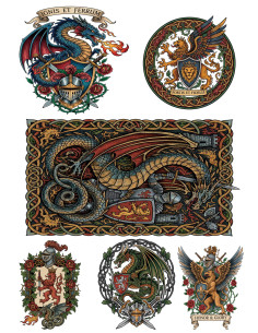 Tatuaggio temporaneo a tema Medieval, a colori