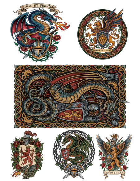 Tatuaggio temporaneo a tema Medieval,...