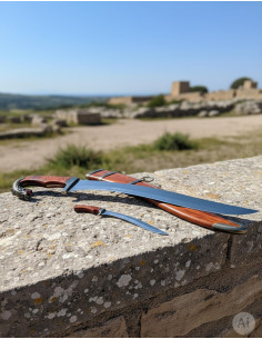 Falcata Dragone con coltello e guaina 2