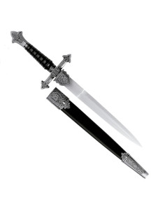 pugnale medioevale con fodero, 35 cm.