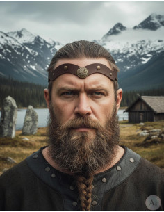 Diadema vichinga nodi celtici onde del mare in marrone 2