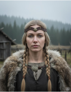 Diadema vichinga nodi celtici onde del mare in marrone