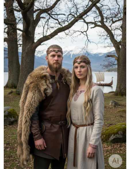 Tiara Vichinga Yggdrasil in marrone