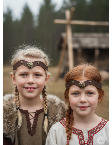 Tiara Vichinga Yggdrasil in marrone