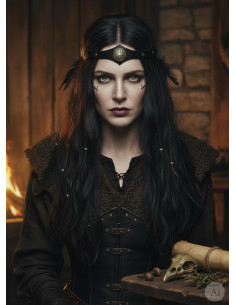 Tiara Vichinga Faggio Yggdrasil in nero 2