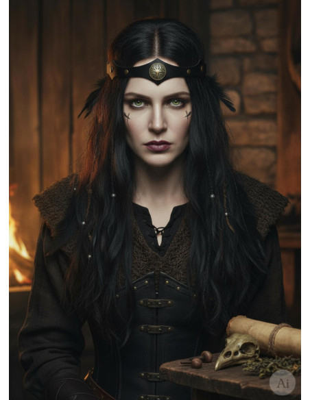 Tiara Vichinga Faggio Yggdrasil in nero