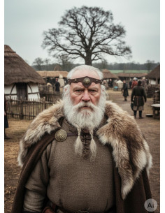 Tiara Celta-Vichinga Crann Bethadh in marrone 2