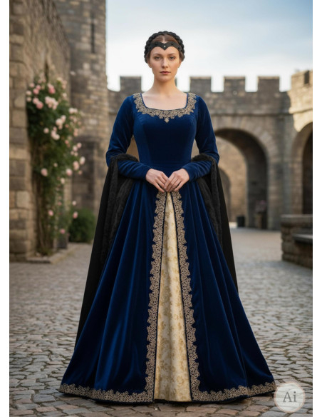 Tiara medievale Florian in nero