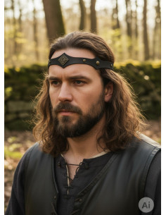 Tiara medievale Florian della foresta in nero 2