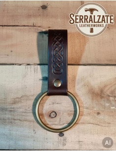Tahalí con nodi celtici per appenderci la ascia, marrone 2