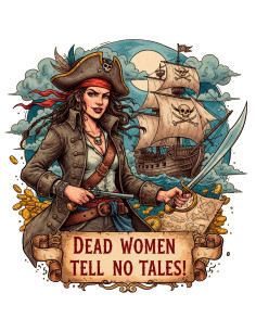 Maglietta nera da pirata da donna Dead Women tell no tales 2