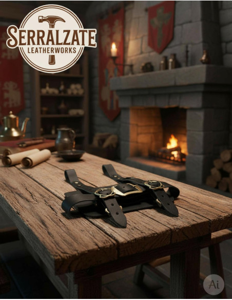 Porta Libri medievale in pelle nera