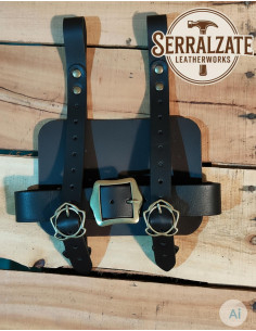 Porta Libri medievale in pelle nera