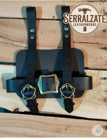 Porta Libri medievale in pelle nera