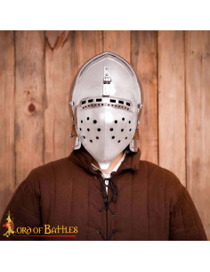 Casco medievale secoli XIV-XV con visiera, calibro 14 2