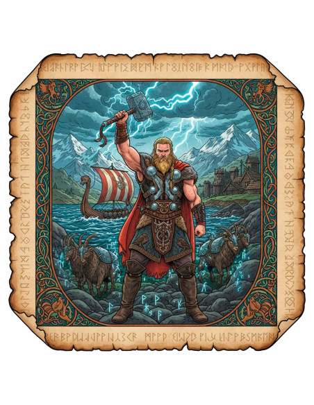 Maglietta rossa da uomo con Thor, dio...