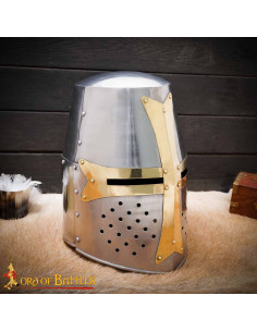 Gran Yelmo Templario in acciaio lucido, S. XIII-XIV