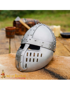 Casco Spangenhelm cavaliere normanno, S. XII-XIII...