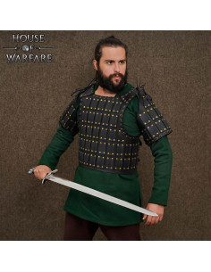 Brigantina medieval in pelle modello Bohemond 2