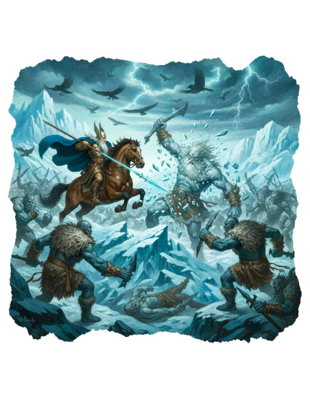 Maglietta nera da uomo Odín vs. Jotnar