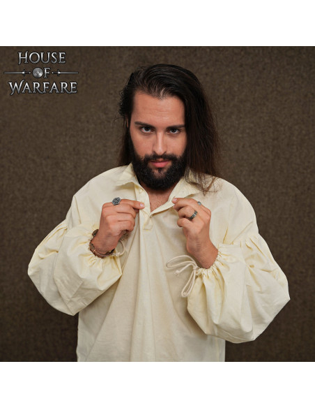 Camicia medievale in cotone a manica...