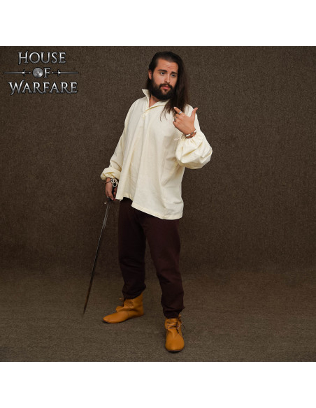 Camicia medievale in cotone a manica...