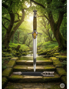 Pugnale templare pomello guerriero con armatura