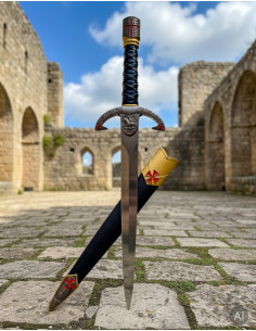 Pugnale Templare pomello casco guerriero, a due colori