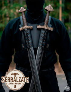 Tahalì Ninja sulla schiena per due spade, nero