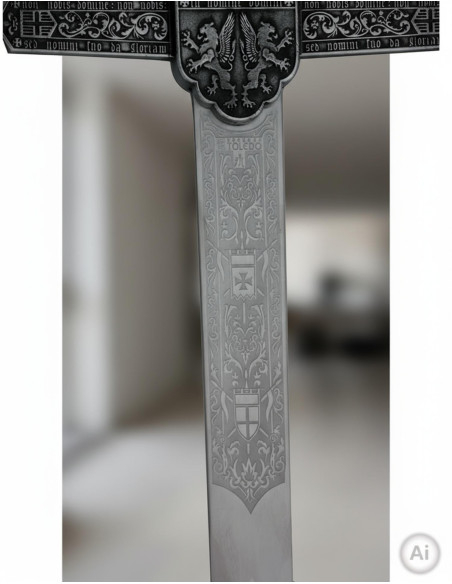 Spada templare, lama rustica