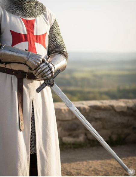 Spada templare, lama rustica