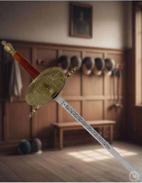 Foglio di conchiglia in ottone antico