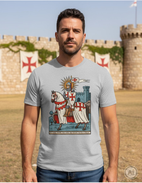 Maglietta grigia melange da uomo con...