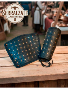 Bracciali rinforzati medievali Evan in nero