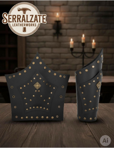 Bracciali soldato Hernán in pelle nera