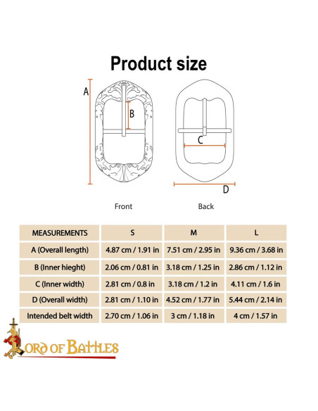 Fibbia medievale in ottone antico dal...