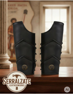 Ghette da legionario romano in pelle nera