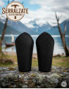 Ghette vichinghe con scaglie in pelle nera