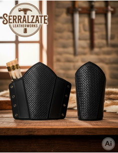 Ghette vichinghe con scaglie in pelle nera 2